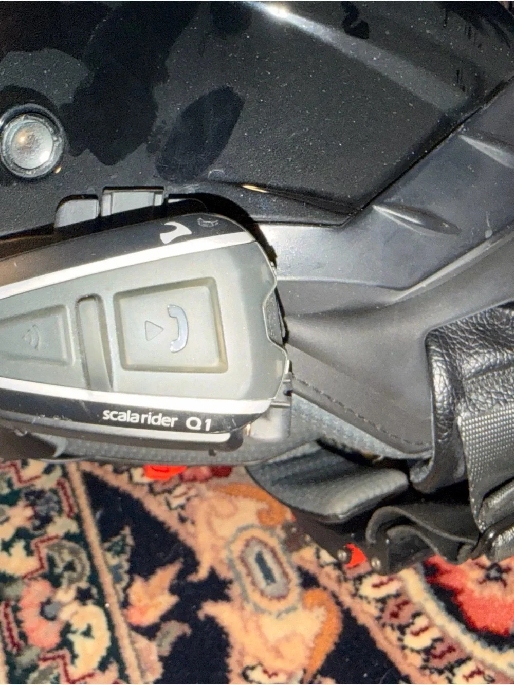 Preinstalled Scala Rider Q1 TeamSet Motorcycle Bluetooth Headset - Black